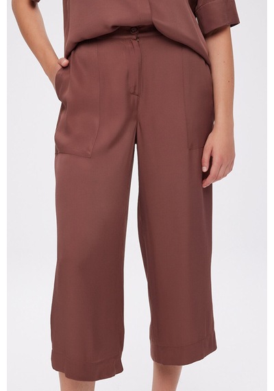 Faik Sönmez Kemeri Lastikli Cep Detaylı Rayon Viskon Capri S26cpr008 Us26cpr00883 Koyu Kahve