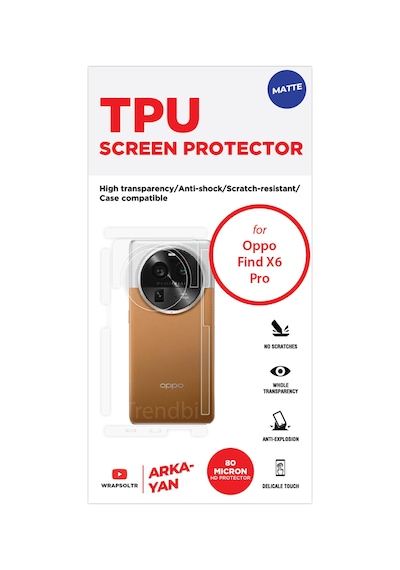 Oppo Find X6 Pro Mat Arka Kamera Ve Üst Kısmı Koruyan Tpu Film