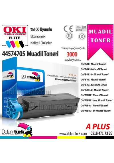 Tonermax Oki B411 / B431 / Mb461 / Mb471 / Mb471 / Mb491 / 44574705 A Plus