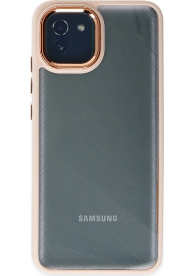 Samsung Uyumlu Galaxy A03 Kılıf Dora Kapak Pudra/