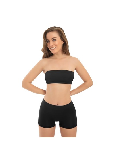 Cottonhill Premium - Kadın Siyah Ultra-rahat Seamless Boxer Siyah