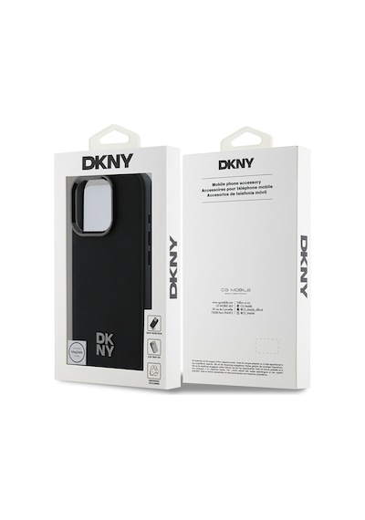 Apple Uyumlu iPhone 16 Pro Max Kılıf Dkny Lisanslı Magsafe Özellikli Metal Logolu Pu Deri Plain Siyah