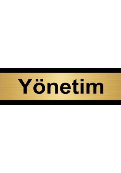 Yönetim 5x20cm Altın Renk Metal Yönlendirme Levhası