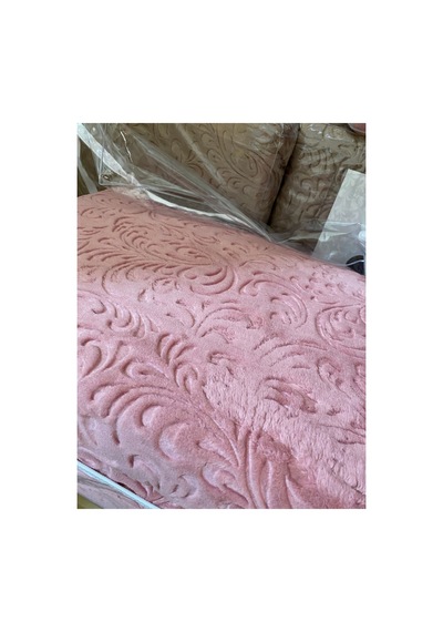 Pembe Kabartmalı Çift Kişilik Battaniye Çok Renkli