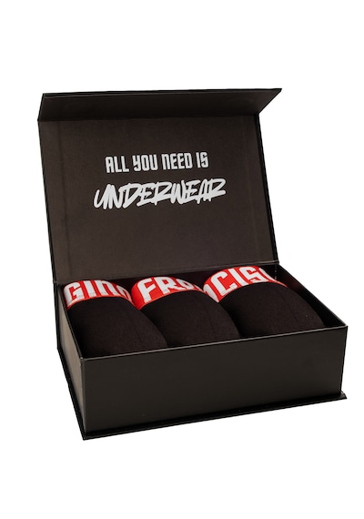 Gino Francisco Erkek Boxer 3'lü Paket Pamuklu Kırmızı Mood Serisi Premium Kutulu Set