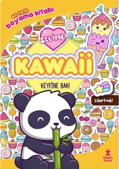 Sevimli Kawaii-Keyfine Bak! En Tatlı Boyama Kitabı - Çıkartmalı!- Doğan Çocuk