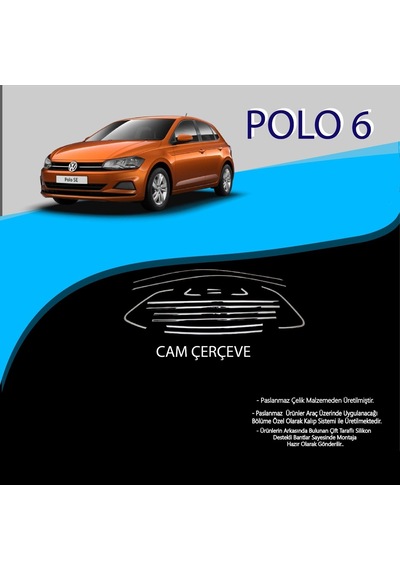 Volkswagen Polo 6 2018 Sonrası Krom Cam Çerçevesi 12 Parça