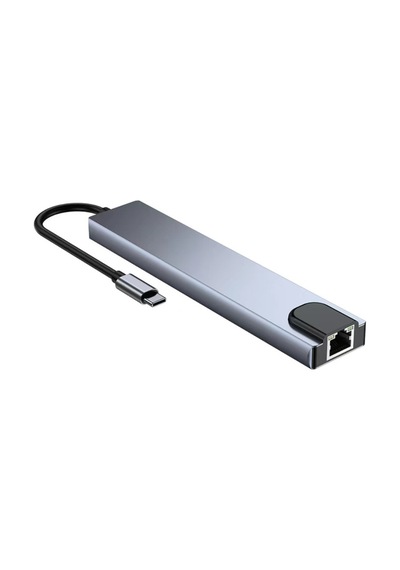 8 In 1 Type-c To Hdtv Çok Portlu Hub 4k Hdmı Pd Rj45 Usb 3.0 Sd Tf Çevirici Adaptör