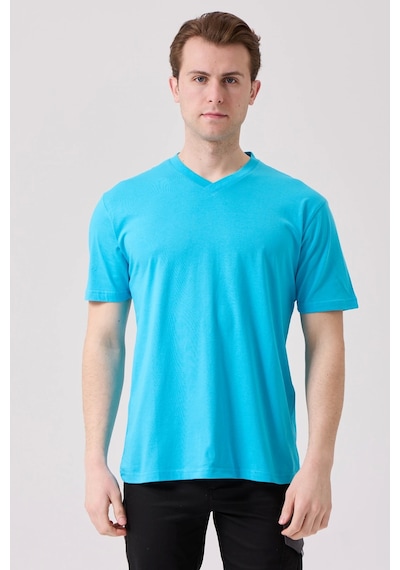 Galanthus V Yaka T-shirt - Nefes Alabilir, Rahat Ve Sade Tasarım Turkuaz