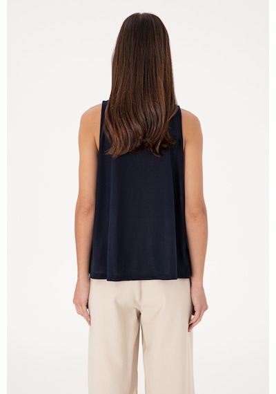 U.S. Polo Assn. Kadın Lacivert Kolsuz Bisiklet Yaka Tişört 50305609-VR033