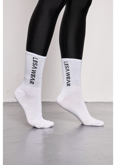 Lesa Wear Pamuk Penye Spor Çorap. Beyaz
