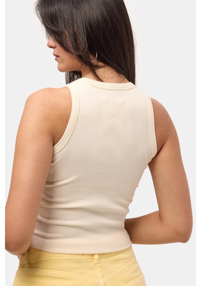 Kadın Taş S6-57 Sıfır Kol Esnek Kumaş Crop Top