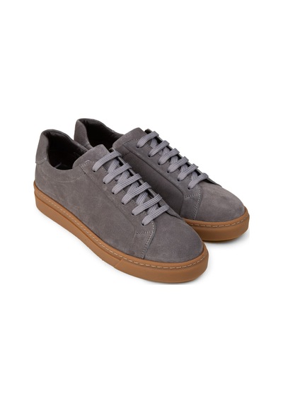 Deery Erkek Gri Hakiki Süet Sneaker Ayakkabı - 02018mgrıc03 Gri