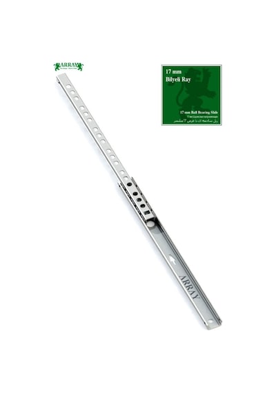 Teleskopik Çekmece Rayı 17 Mm 374 Mm Set Alüminyum
