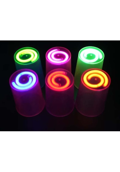 Karanlıkta Yanan Gece Işığı Mega Glow Bardaklar 8 Adet 8.5 X 10.5 Cm 5615 "