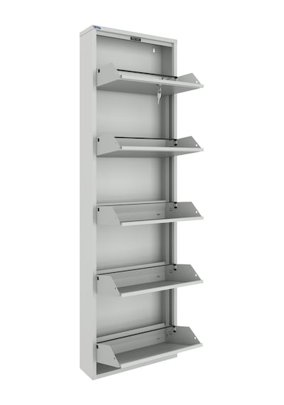 Ceha Kilitli 5'li Metal Ayakkabılık - Gri K.AYK-5/P7035/KL