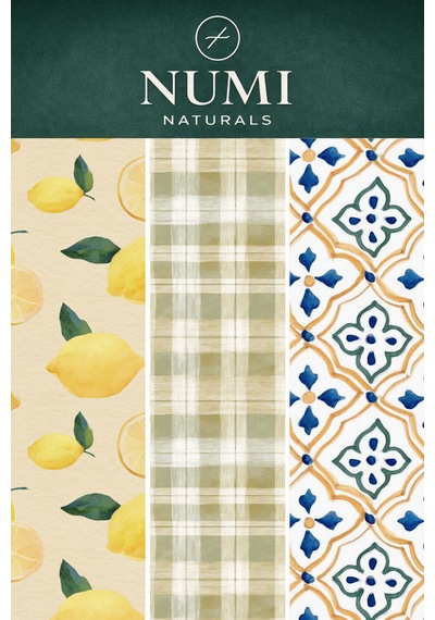 Balmumu Gıda Saklama Bezleri Premium 3 Lü Set 30 30 Cm - Blue & Lemon Serisi Çok  Renkli