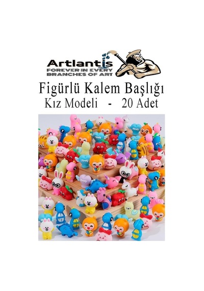 Kalem Başlığı Figürlü 20 Adet Kalem Süsü Kızlar İçin Değişik Karkatür Hayvan Silikon Kalem Başlığı Sevimli Kalem Başlıkları Tek Renk