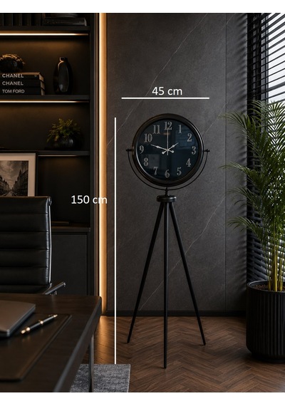 Siyah Elegance Aynalı Tripod 150 X 45 Cm Ayaklı Saat Diğer