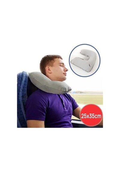 Şişme Seyahat Yastığı Gri Lacivert (554196934)