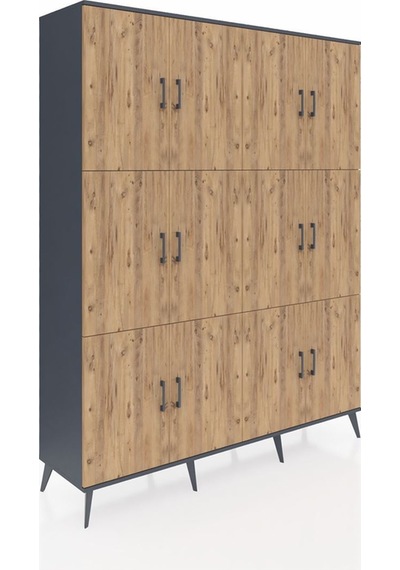 Hyperion Gardrop 10 Raflı 12 Kapaklı 176x44x221 Antrasit-çam/antrasit Çam/antrasit Hyperion Gardrop 10 Raflı 12 Kapaklı 176x44x221 Antrasit-çam/antrasit Çam/antrasit
