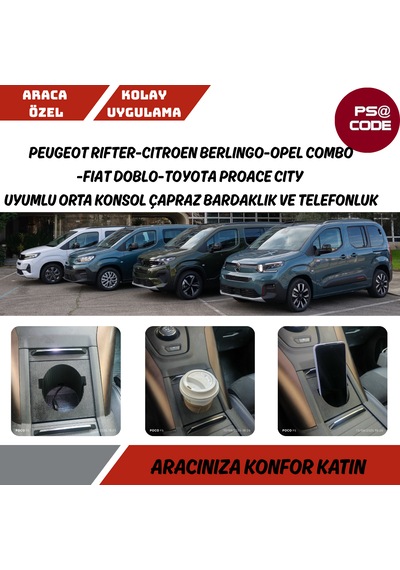 Peugeot Rifter Çapraz Bardaklı Ve Telefonluk