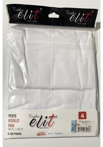 Tutku Elit Erkek Bisiklet Yaka Penye Atlet Fanila 1002 - 3 Adet Beyaz