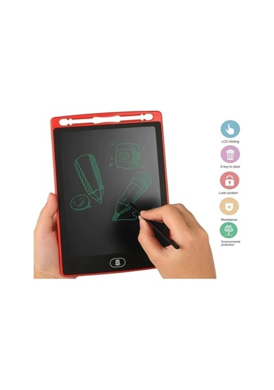 Tr Tablet Lcd 8.5inç Dijital Kalemli Çizim Yazı Tahtası Grafik Not Yazma Eğitim-kırmızı Kırmızı