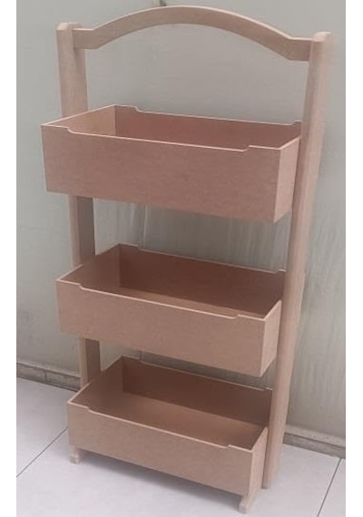 Hobi 90304 Raf Terek 3 Lü Geniş İç Hacimli Cnc Kesim Ahşap Mdf Ham El Yapım Diğer
