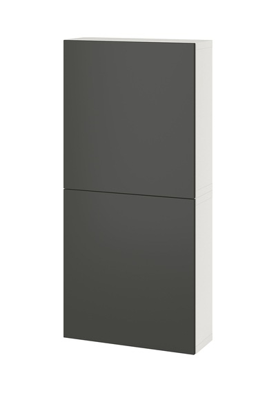 Duvar Dolabı, Beyaz-koyu Gri, 60x22x128 Cm
