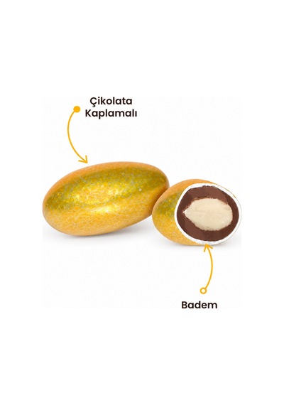 Parlak Altın Badem Draje 100 G