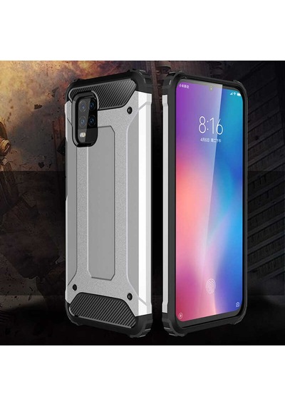 Noktaks - Mi 10 Lite Uyumlu - Kılıf Çift Katman Zırh Tank Crash Military Kapak - Siyah Siyah