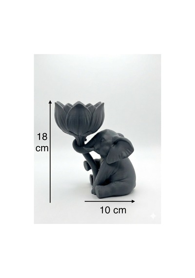 3d Baskı Fil Tasarımlı Lotus Çiçeği Sukulent & Kaktüs Saksısı İskandinav Tarzı Dekoratif Obje