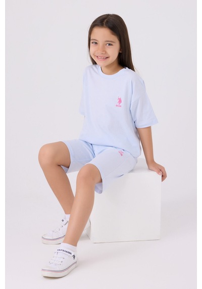 U.S. Polo Assn. U.s. Polo Assn Kız Çocuk Mavi Bermuda Takım Us1848-c-v35 Mavi
