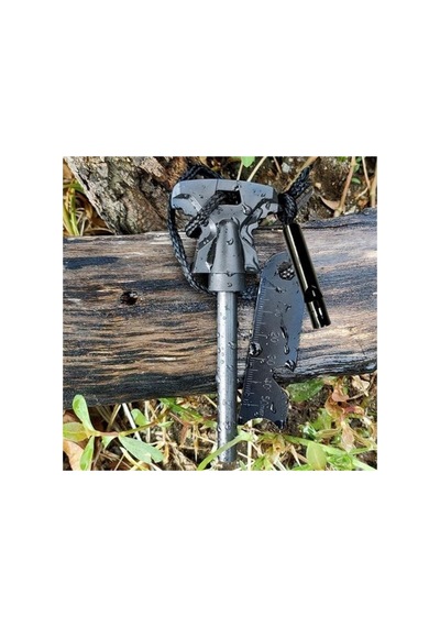 Bakgelal Magnezyum Ateş Başlatıcı Düdüklü Çakmak Taşı Kamp Survival Bushcraft Ateş Yakıcı - 0111000005 Gri
