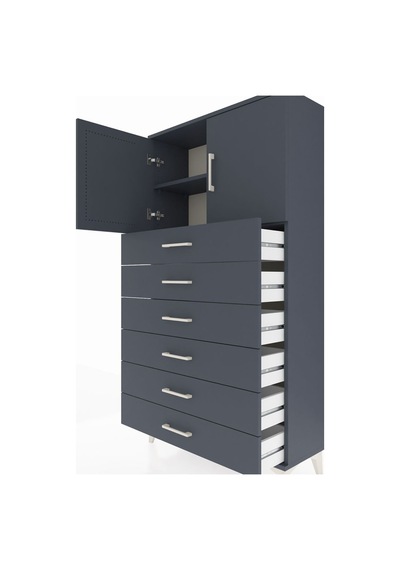 Arges Dolap 2 Raflı 6 Çekmeceli 2 Kapaklı 88x30x163 Antrasit-... Antrasit Arges Dolap 2 Raflı 6 Çekmeceli 2 Kapaklı 88x30x163 Antrasit-... Antrasit