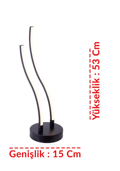 3 Renk Dalga Model Lü Çubuk Led Masa Aydınlatması Siyah Modern Dekoratif Tasarım 1