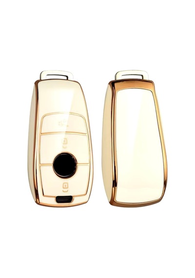 Mercedes C Serisi W205 Beyaz-gold Anahtar Kılıfı