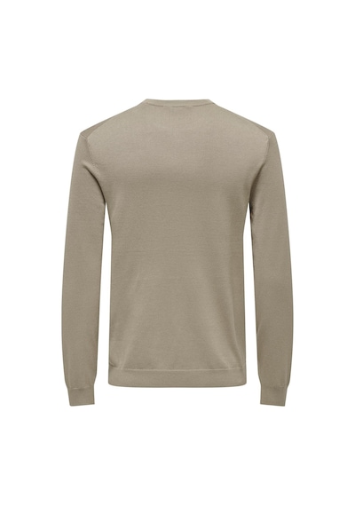 Only & Sons Onswyler Lıfe Reg 14 Ls Crew Knıt Noos Erkek Kahverengi Kazak - 22020088