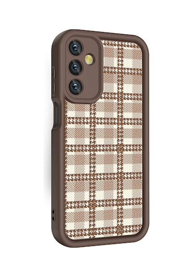 Zore Galaxy A25 Kılıf Kamera Korumalı Baskılı Arka Yüzey Ogaa Klas Kapak - Açık Kahve