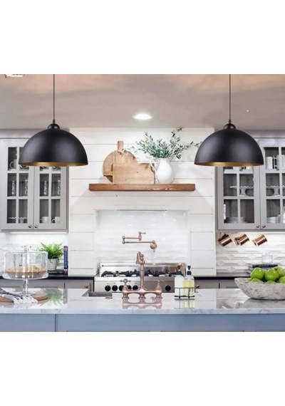 55905312 Riolight Modern1,vintage1 Cafe,oteller İçin 1xe27 Siyah Metal Sarkıt Avize Çap:30cm 1adet F Diğer