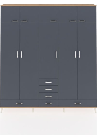Arges Dolap 6 Raflı 6 Çekmeceli 4 Askılı 220x30x243 Çam-antrasit/antrasit Antrasıt/antrasıt Arges Dolap 6 Raflı 6 Çekmeceli 4 Askılı 220x30x243 Çam-antrasit/antrasit Antrasıt/antrasıt