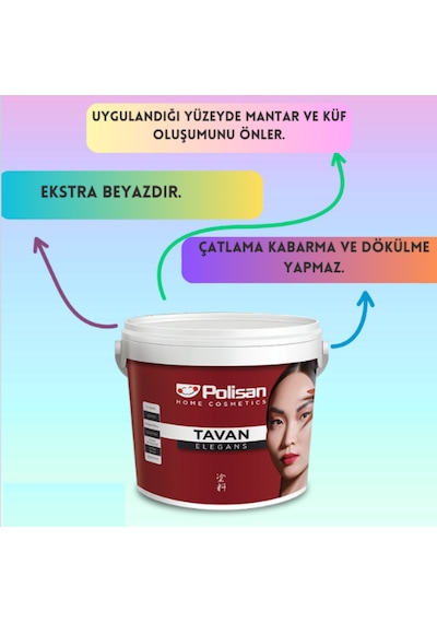 Polisan Elegans Küf Önleyici Extra Beyaz Tavan Boyası  17.5 KG