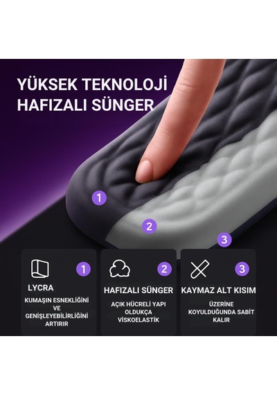 Coofbe Masaüstü Kol Dayama Padi Ergonomik Klavye Ve Mouse İçin Bilek Destek Seti Bilek Yastığı -