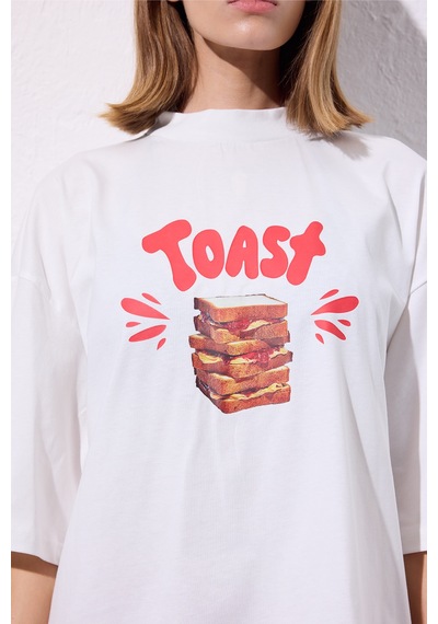 Manuka Baskılı Kısa Kol T-shırt Toast Toast
