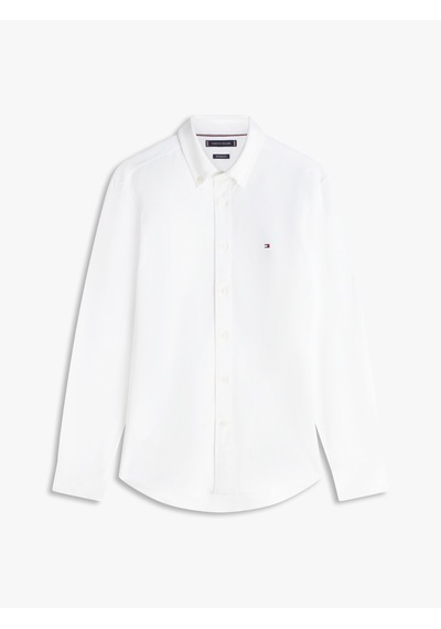 Tommy Hilfiger Performance Pıque Oxford Erkek Beyaz Uk Gömlek - Mw0mw41781