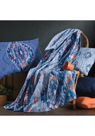 Herıtage Çift Kişilik Nevresim Takımı Kaftan Mavi