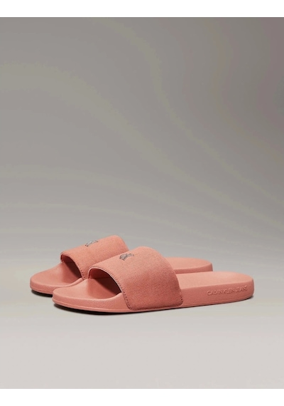 Calvin Klein Kadın Turuncu Slide Monogram Terlik Çok Renkli