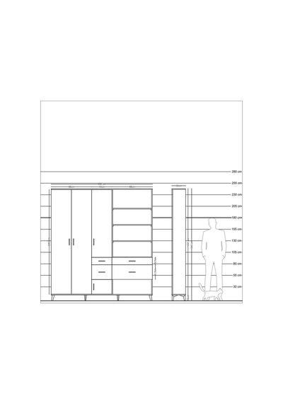 Arges Dolap 14 Raflı 4 Çekmeceli 4 Kapaklı 220x30x243 Çam-antrasit/antrasit Antrasıt/antrasıt Arges Dolap 14 Raflı 4 Çekmeceli 4 Kapaklı 220x30x243 Çam-antrasit/antrasit Antrasıt/antrasıt