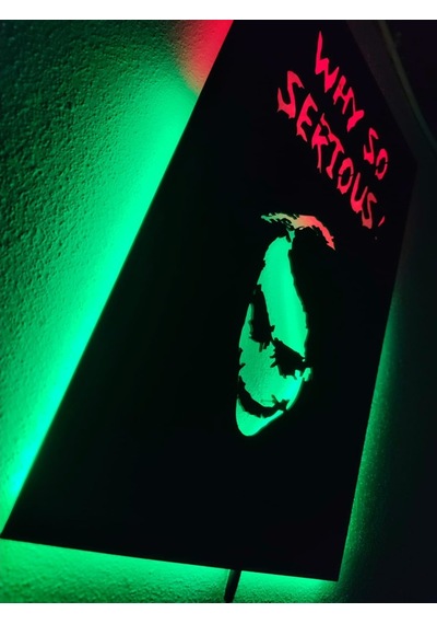 Joker Why So Serious Led Işıklı Ahşap Tablo